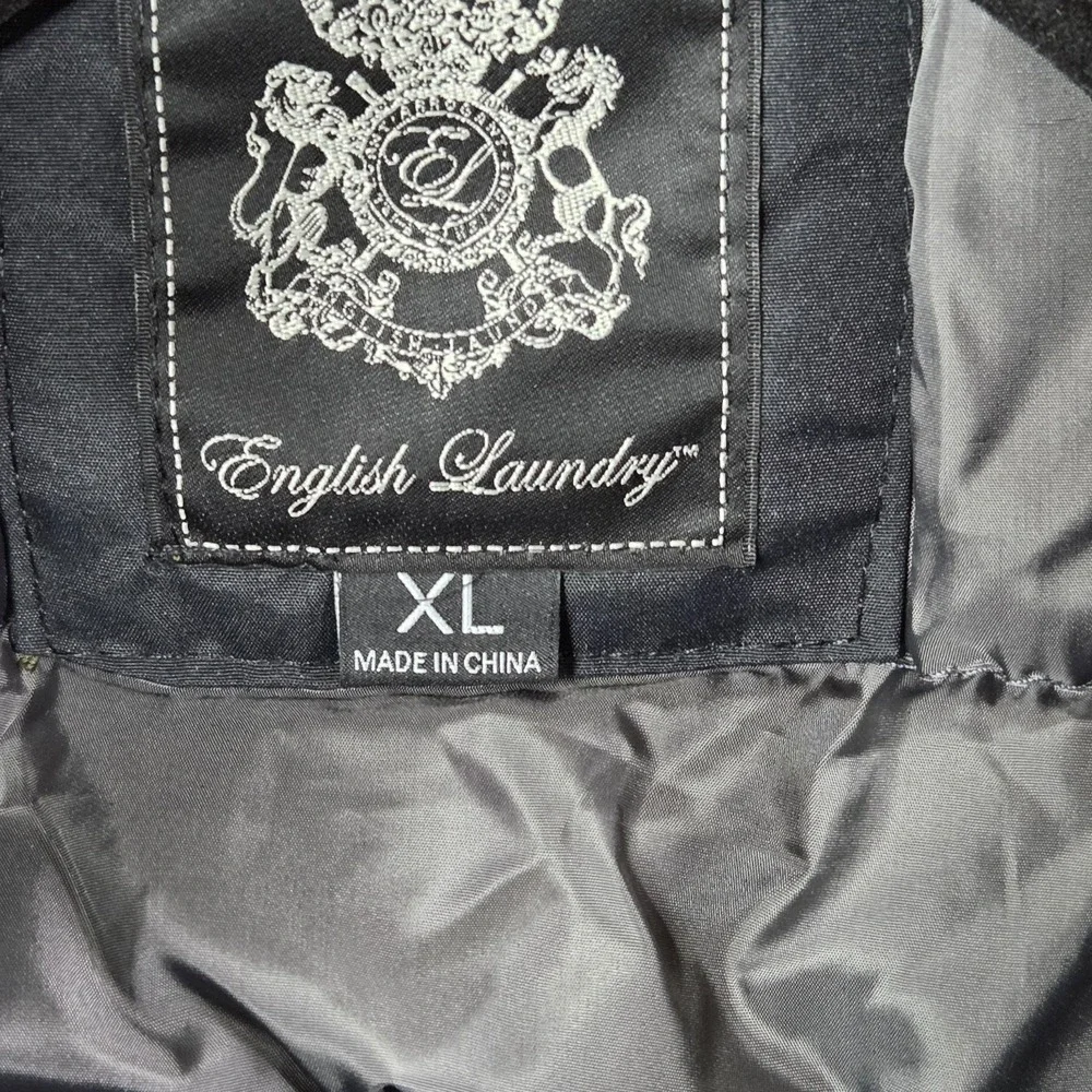 English Laundry Black Hooded Parka Jacket Faux Fur Trim Winter Mens‎ Size XL